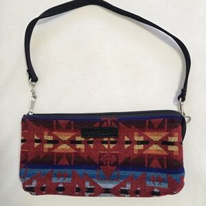 Pendleton wool three-pocket keeper or clutch bag with a detachable Strap